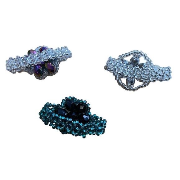 3 Beaded Rings Various Sizes - Picture 2 of 2
